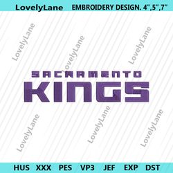 sacramento kings wordmark logo embroidery download, sacramento kings basketball embroidery design, logo nba embroidery d