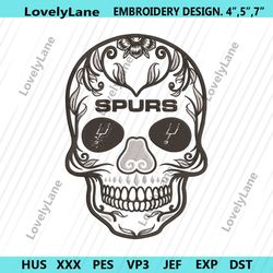 san antonio spurs skull logo embroidery files, san antonio spurs embroidery design download, san spurs skull embroidery