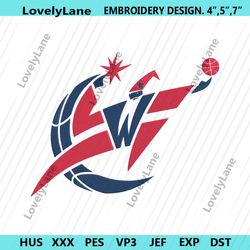 nba washington wizards logo symbol embroidery design, washington wizards embroidery design, logo sport team instant file