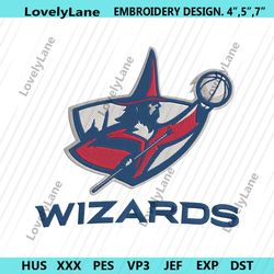 washington wizards nba symbol embroidery design files, washington wizards embroidery design, basketball team download em