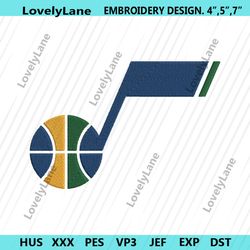 utah jazz note logo embroidery design files, utah jazz logo embroidery design, utah jazz basketball design embroidery di