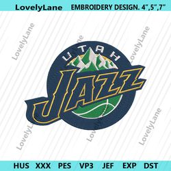 utah jazz nba logo symbol embroidery design file, utah jazz logo embroidery design, nba instant files download embroider