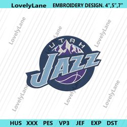 utah jazz logo nba team embroidery download, utah jazz logo embroidery design, nba logo team machine embroidery design f