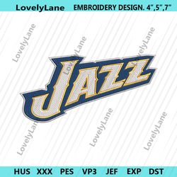 utah jazz wordmark logo embroidery instant files, utah jazz logo embroidery design, nba utah jazz logo files embroidery