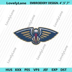 new orleans pelicans symbol embroidery file, new orleans pelicans embroidery digital file, new orleans pelicans machine