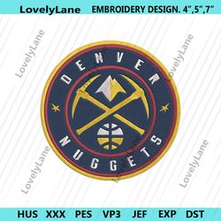 denver nuggets logo embroidery file, denver nuggets machine embroidery, denver nuggets embroidery design digital file