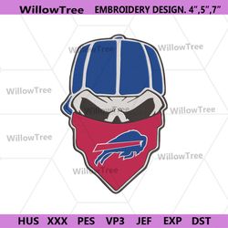 buffalo bills skull bandana nfl embroidery design download