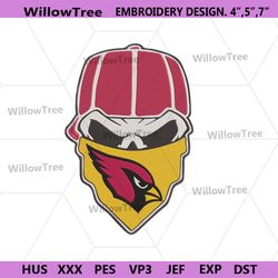 arizona cardinals skull bandana nfl embroidery design download