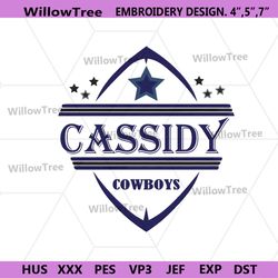 cassidy cowboys embroidery file, dallas cowboys embroidery download file, cowboys embroidery files
