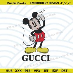 mickey mouse with red pant gucci embroidery design files