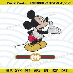 mickey speak gucci logo embroidery design file