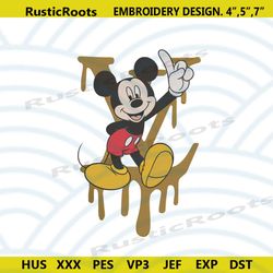 lv dripping logo mickey handsign embroidery design file