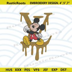 mickey whistle lv dripping logo embroidery design download