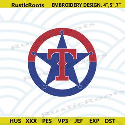 texas rangers mlb star logo embroidery download