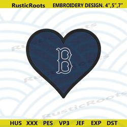 boston red sox blue heart logo machine embroidery design
