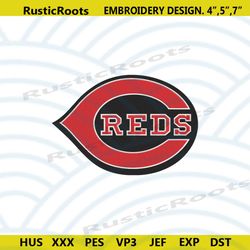 cincinnati reds black and red transparent logo machine embroidery file