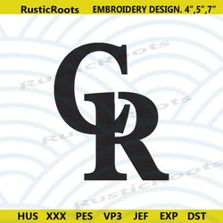 colorado rockies c r black wordmark logo machine embroidery digitizing