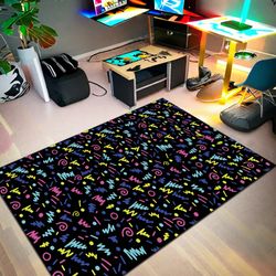 Arcade Rug,gamer Rug,game Room Rug,arcade Decor,area Rug, Popular Rug, Minimalist Rug,colorful Rug, Gaming Rug,e-sport R