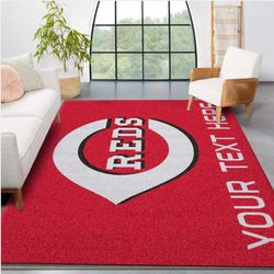 customizable cincinnati reds personalized accent rug mlb area rug living room rug home decor floor decor 1