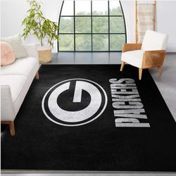 Green Bay Packers Silver NFL Team Logos Area Rug Living Room And Bedroom Rug Us Gift Decor