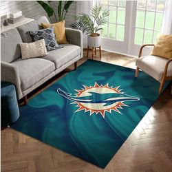 miami dolphins american fo nfl rug living room rug home us decor