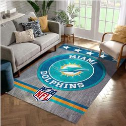 miami dolphins nfl football team area rug for gift bedroom rug home decor floor decor