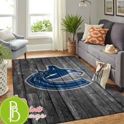 grey wooden vancouver canucks nhl team logo sophisticated rug