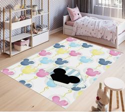 mickey pattern rug, non-slip colorful rug, kids room rug, baby room decor gift for kids