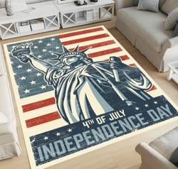 Usa Flag Rug, American Rug, Modern Rug, Area Rug, Statue Of Libert Rug, Custom Rug, Independence Day Print Rug