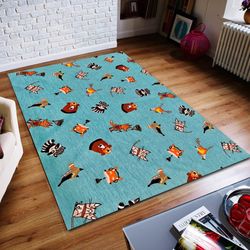 cute animals rug, animals rug, abstract rug, custom rug, home decor rug, modern rug, non slip rug, popular rug, area rug