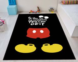 cartoon character rug, minnie mouse rug, you con do it rug,if you can dream it, yes yes, kids room rug, custom decor rug