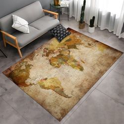 earth map, map rug, earth map rug, map decor, rugs for living room, young room rug, boys room rug, custom rug