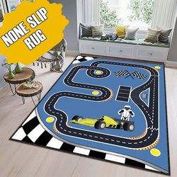 floor rug, kids room rug, race track rug, game play rug, play room rug, kids rug, custom rug, area rug, nursery rug