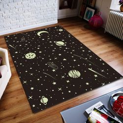 cartoon sky rug, moon rug, stars, for kids rug, custom rug, home decor rug, modern rug, non slip rug, popular rug