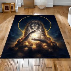 lion king rug kids room rug indoor rug animal design rug, nursery rugs, themed rug, custom gift rug, gold rug