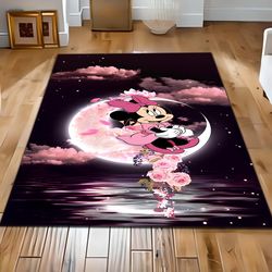 pink mickey mouse rug, minnie mouse rug, kids room rug, baby girl playroom rug, nursery rug, floor rug, custom rug