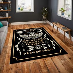 moon rug,sun rug, mystic rug,word patter rug,word theme rug,ouija rug,spiritual rug, number theme rug,floor rug,custom