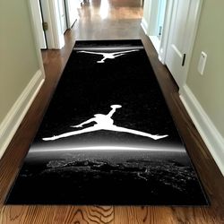 Runner Kitchen Rug Entryway Rug Air Jordan Rug Michael Jordan Rug Black Rug, Runner Room Rug, Hallway Rugs Carpet