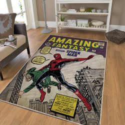 amazing spiderman comic cover rug, comic cover rug, spiderman rug, marvel rug