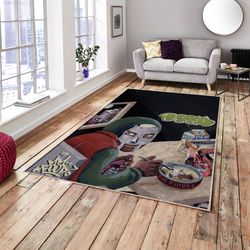 doom album cover rug, hip-hop album cover decoration, customizable rugs, music rug, music room rug