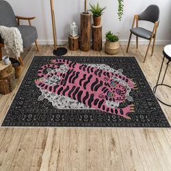 funny tiger skin rug, pink tiger rug, modern decoration, housewarming gift rug, tiger rug