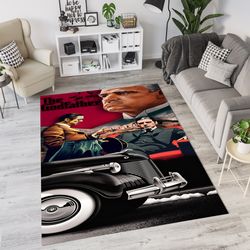 godfather rug, godfather movie theme rug, scarface movie rug, mob boss rug, mafia decor rug, cinematic home decor rug