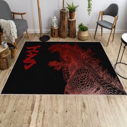 king of monsters rug, red monster rug, living-room decoration