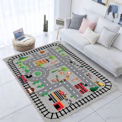 kid room rug, play rug, kids rug, childrens rug, road play rug, play mat, play rug, city rug