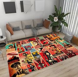 propaganda themed rug social messages, political art obey disobey vote design rug