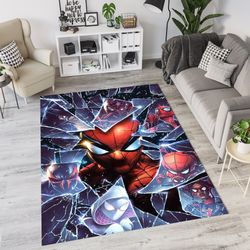 spider man action themed design rug, spiderman rug, kids room decor rug, gift spiderman rug, popular rug, non slip rug