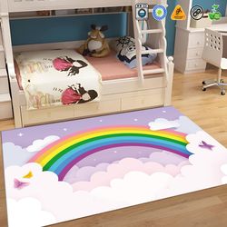 Rainbow Rug, Custom Rug, Gift for Her, Boho Rainbow Rug, Girl Room Rug, Kids Room Rug, Nursery Rug, Living Room Rug