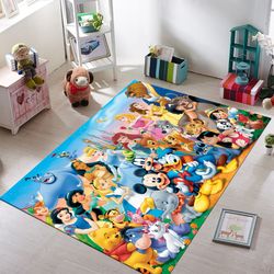 cartoon characters rug, mix characters rug, popular cartoon rug, kids room rug, nursery decor, kids decor, custom rug