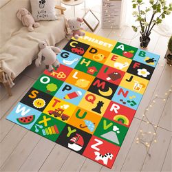 kids room rug,alphabet learning rug, alphabet rug, kindergarten rug,nursery rug,playroom decor,popular rug