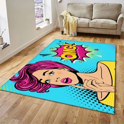 pop art omg rug, decoration rug, woman art rug, popular rug, home decor rug, modern rug, gift rug, christmas gift rug